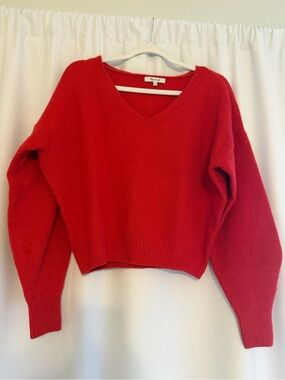 Madewell Red V-Neck Women's Sweater